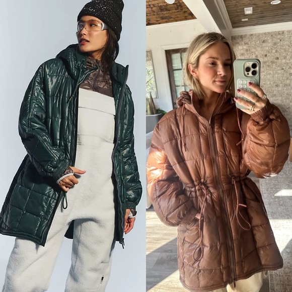 FREE PEOPLE NWT Patricia Packable Poncho Puffer in Green XS